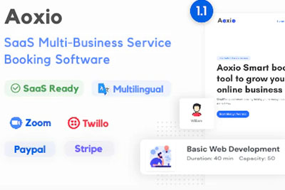 AOXIO 1.1 NULLED - SCRIPT FOR BOOKING MULTI-BUSINESS SAAS SERVICES